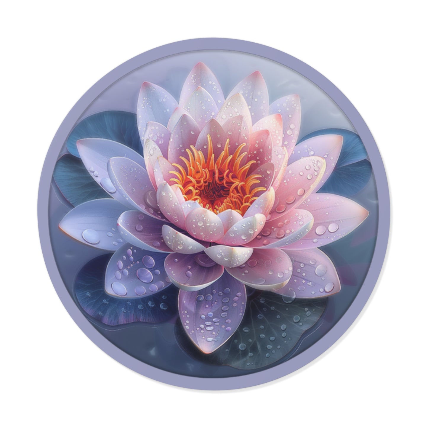 Lotus Round Vinyl Stickers