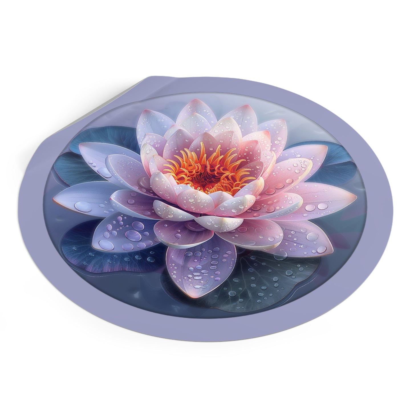 Lotus Round Vinyl Stickers