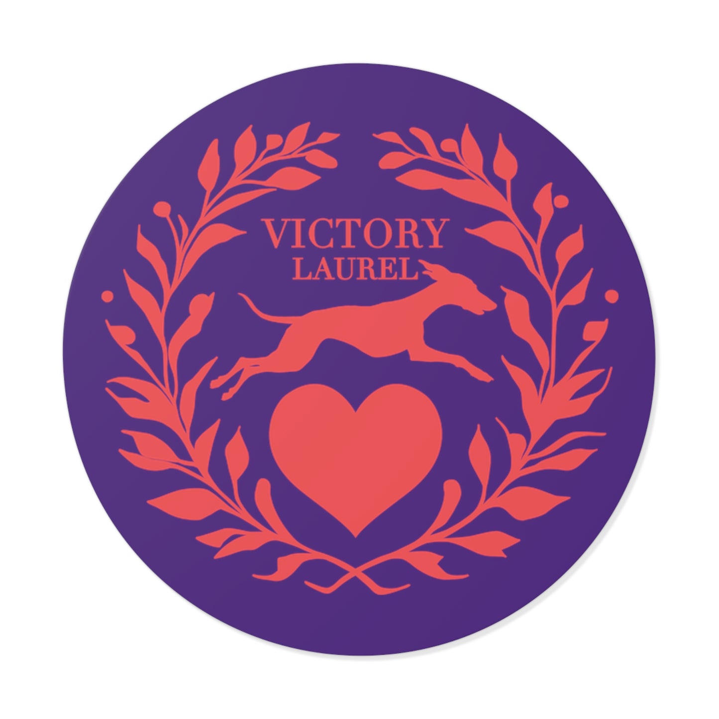 Round Vinyl Stickers Victory Love Salmon Color