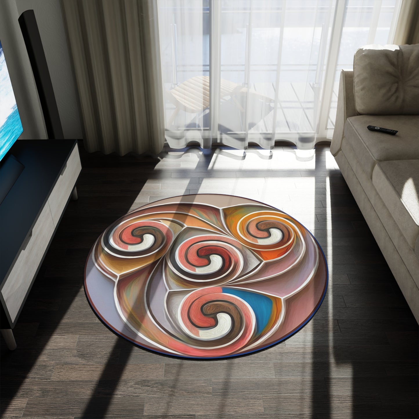 Celtic Spiral Round Rug Three