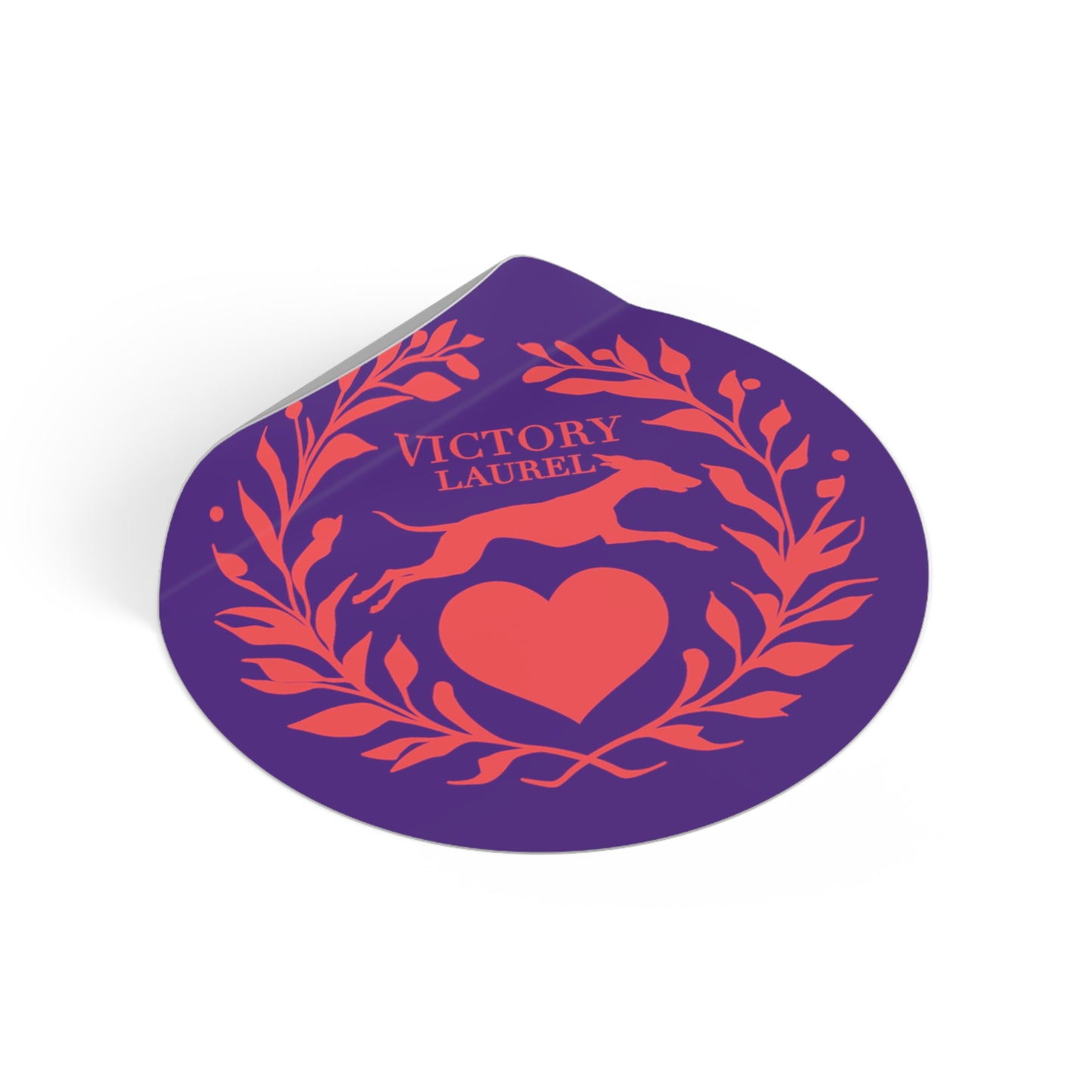 Round Vinyl Stickers Victory Love Salmon Color