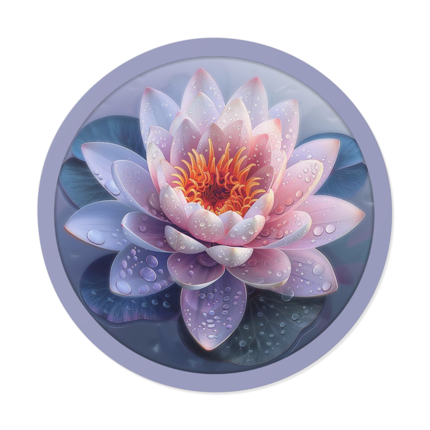 Lotus Round Vinyl Stickers