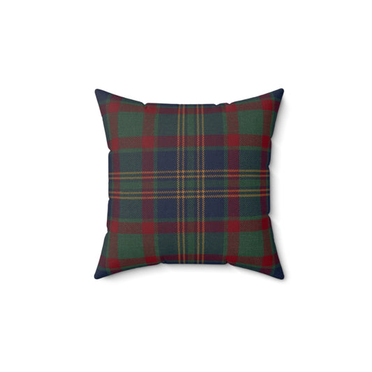 Faux Suede Square Pillow Cork Plaid