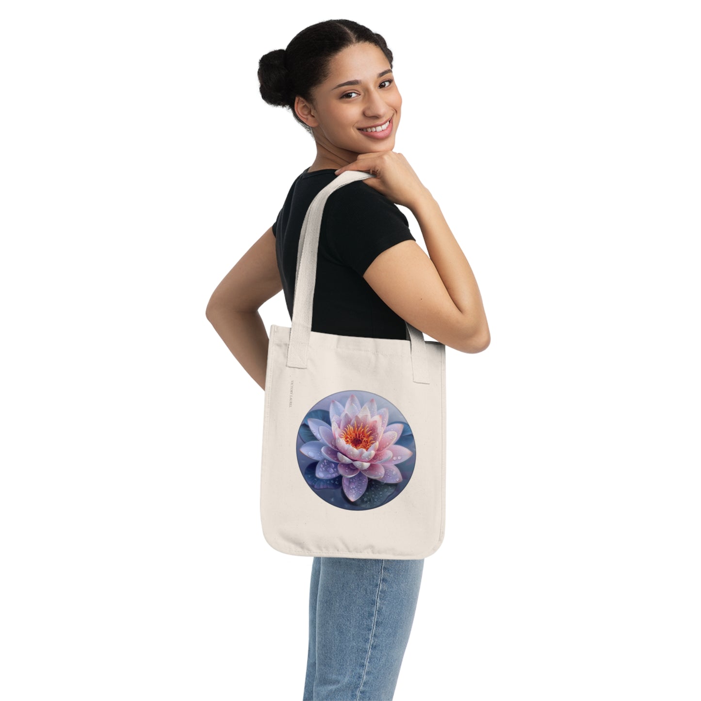 Organic Canvas Tote Bag-Lotus1