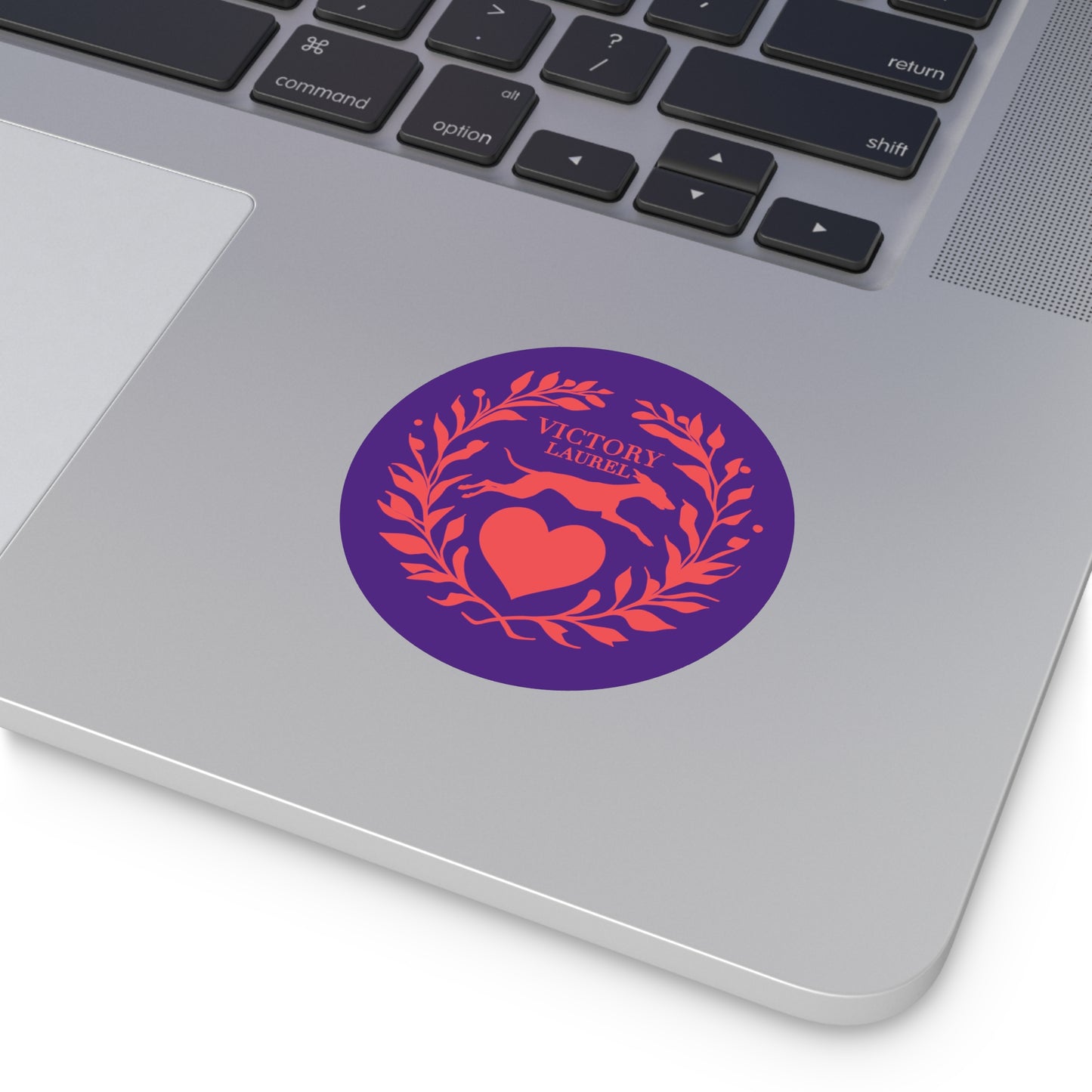 Round Vinyl Stickers Victory Love Salmon Color