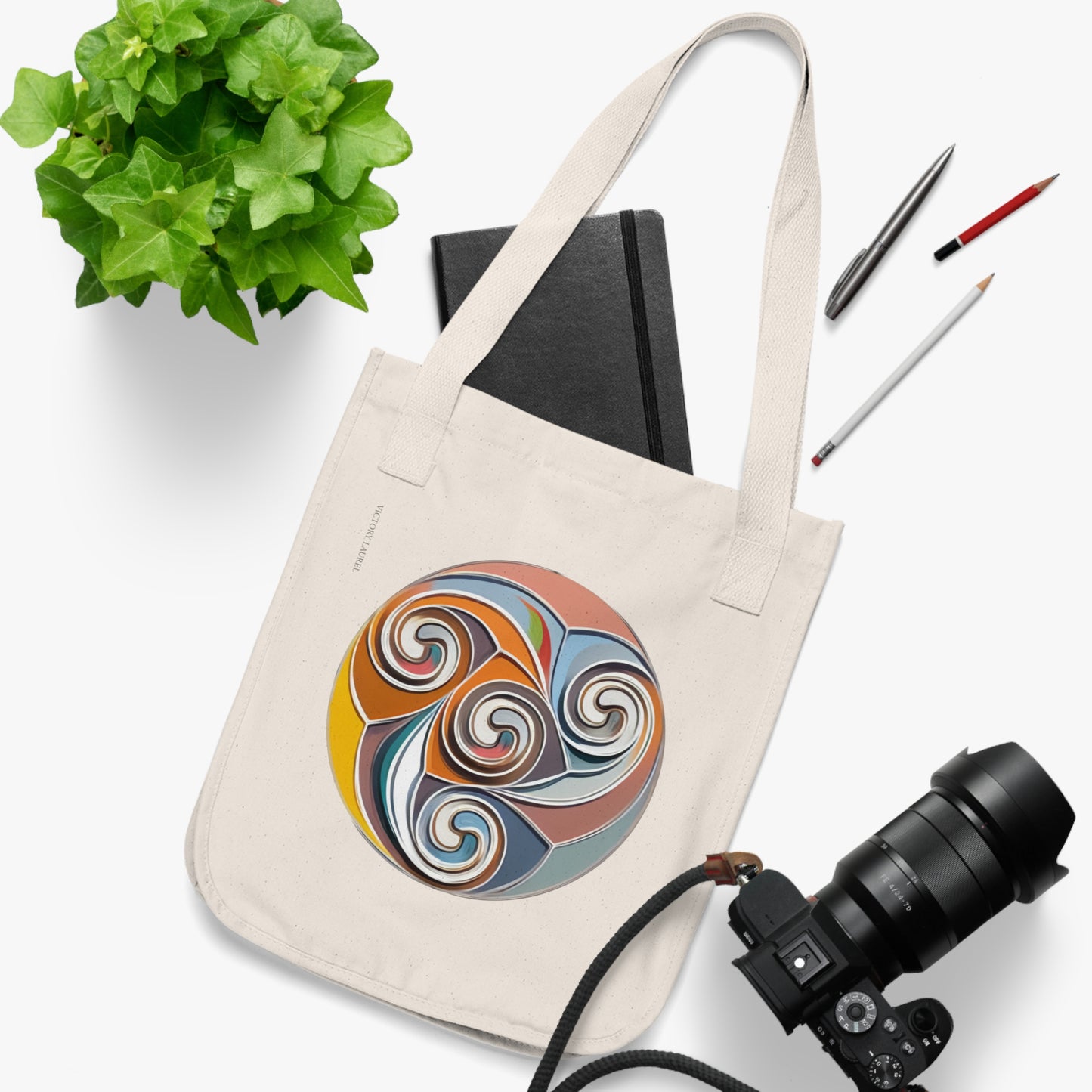 Organic Canvas Tote Bag-Celtic Spiral1