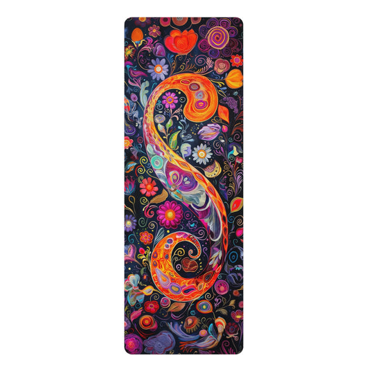 Rubber Yoga Mat - Floral1