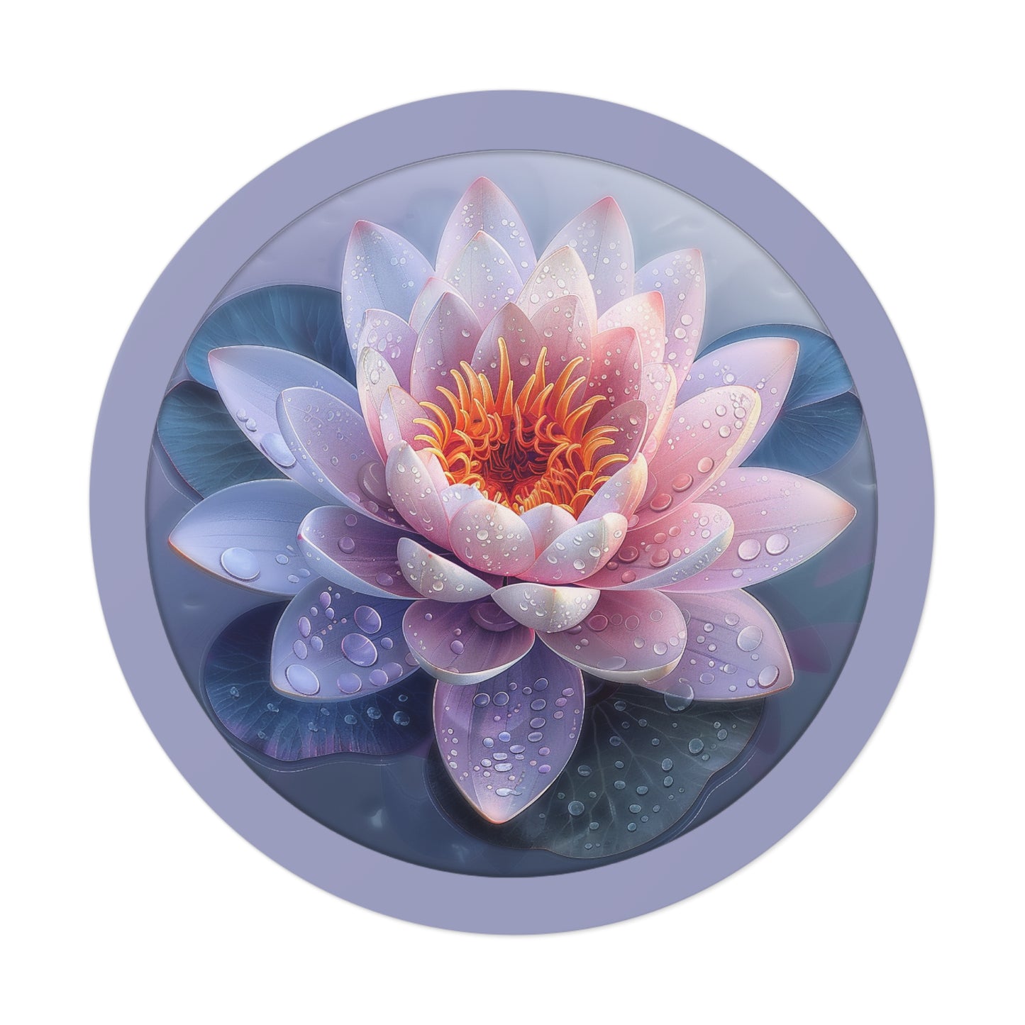 Lotus Round Vinyl Stickers