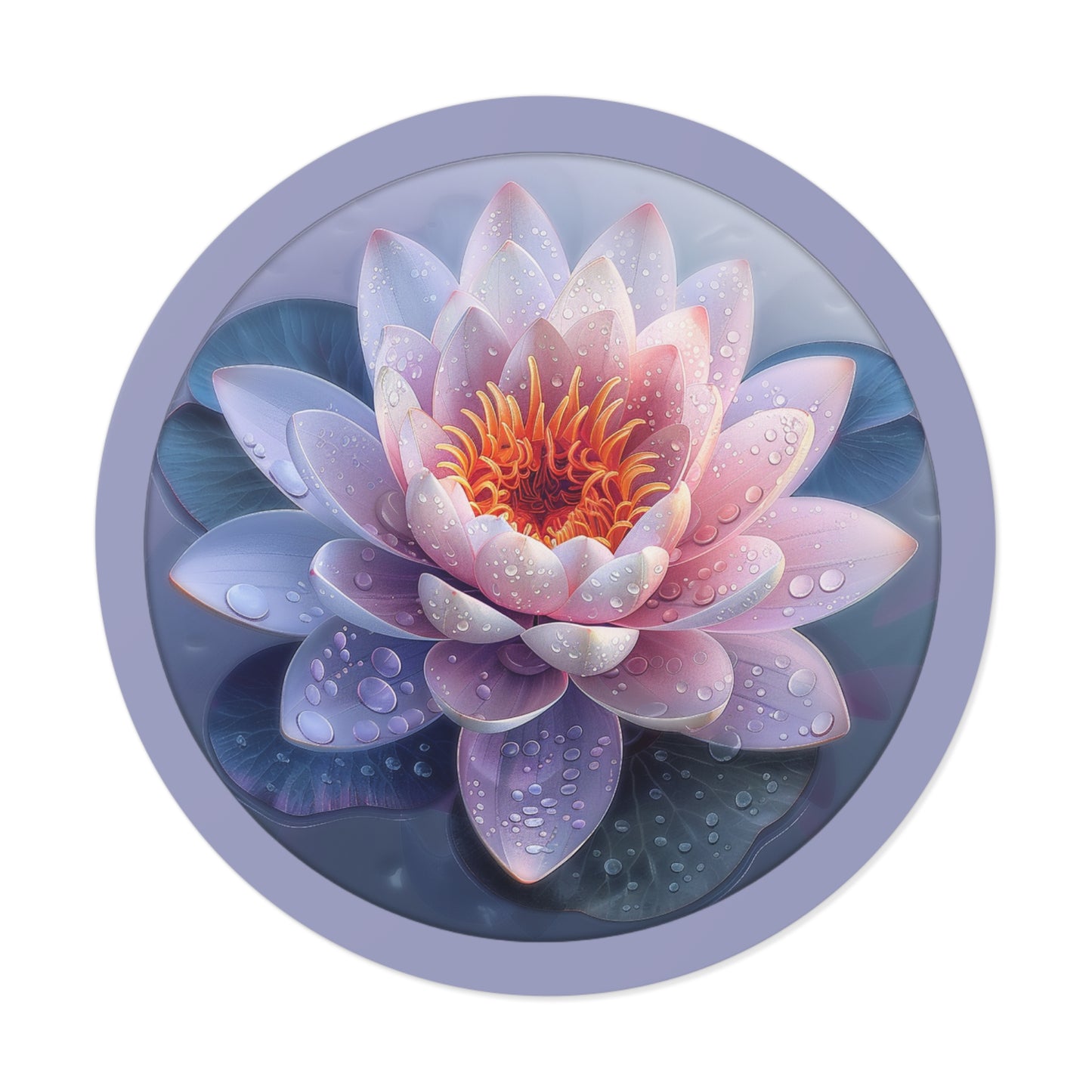 Lotus Round Vinyl Stickers