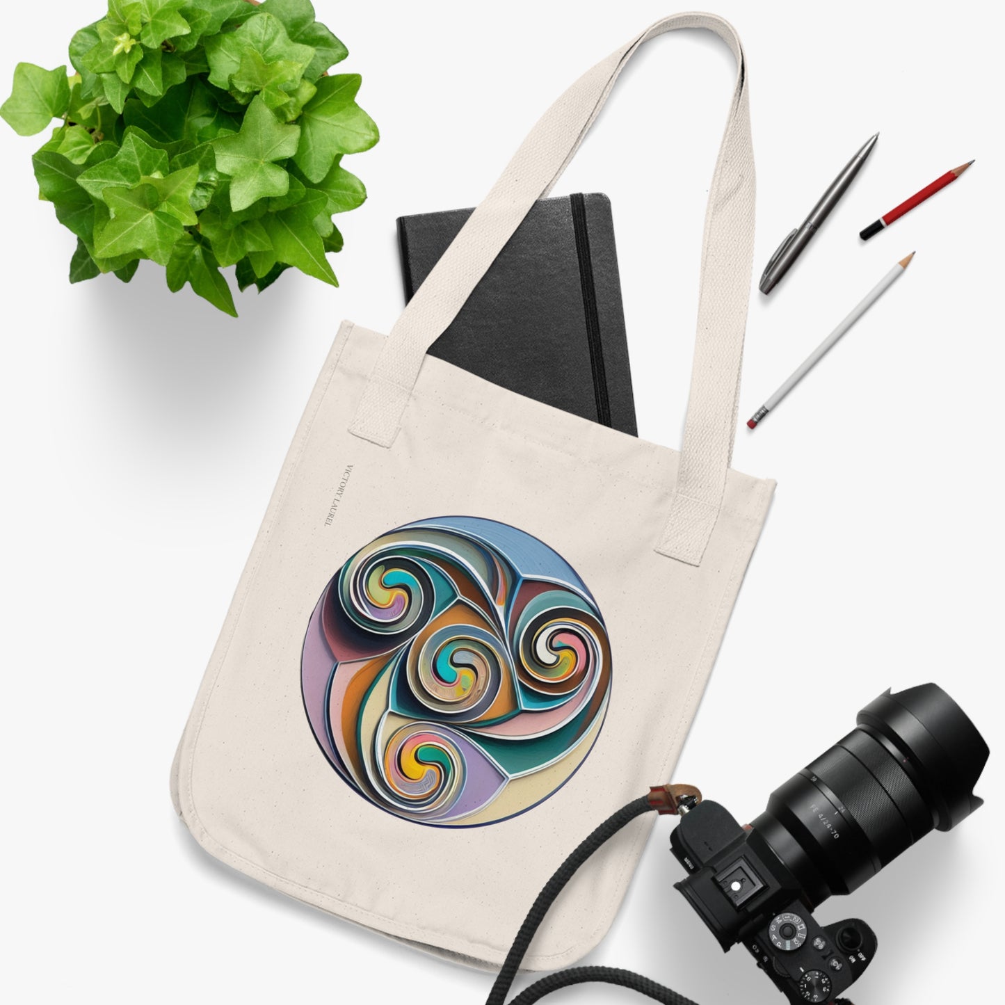 Organic Canvas Tote Bag-Celtic Spiral2