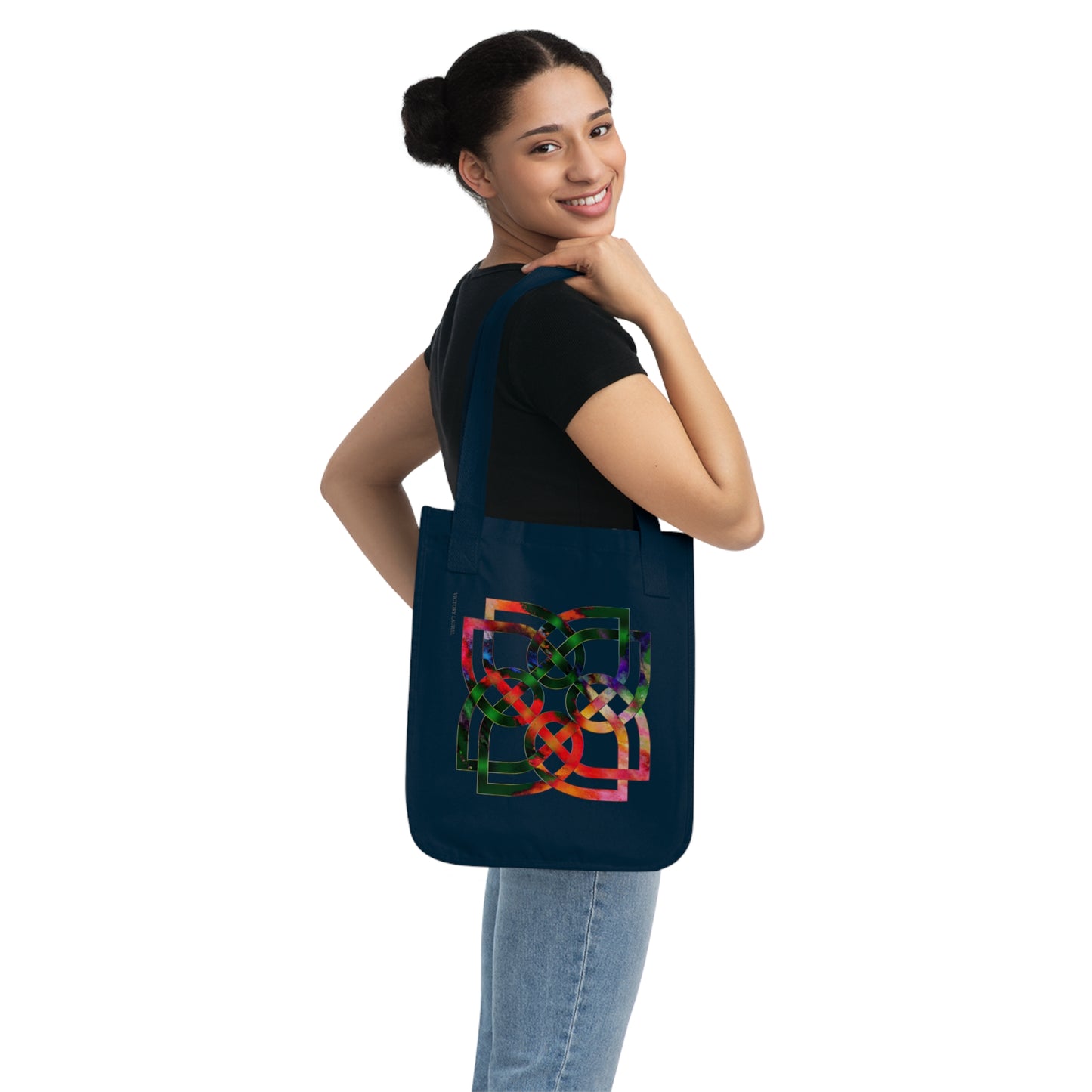 Organic Canvas Tote Bag Celtic Rose