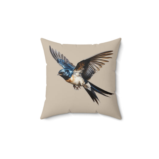 Faux Suede Square Pillow Swallow