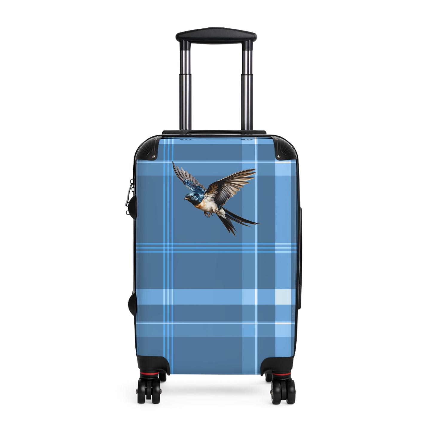 Suitcase Swallow and Blue Plaid