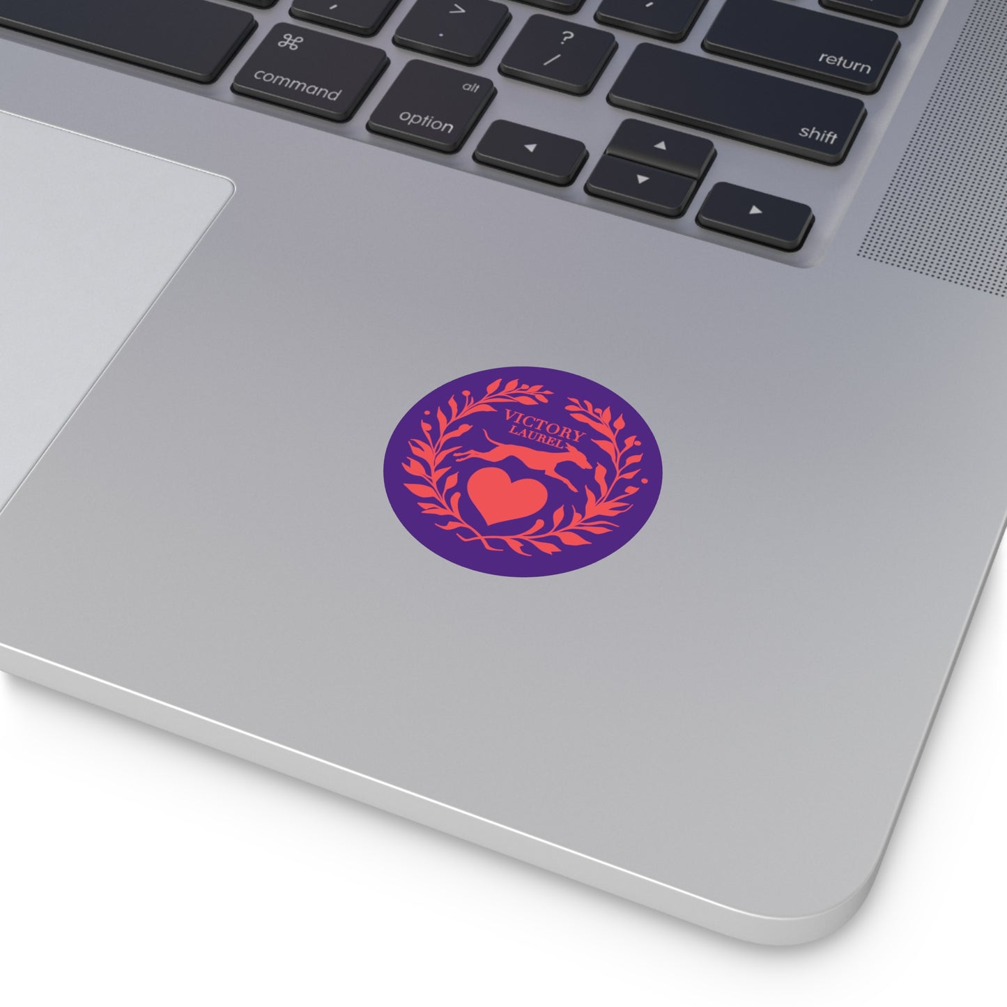 Round Vinyl Stickers Victory Love Salmon Color