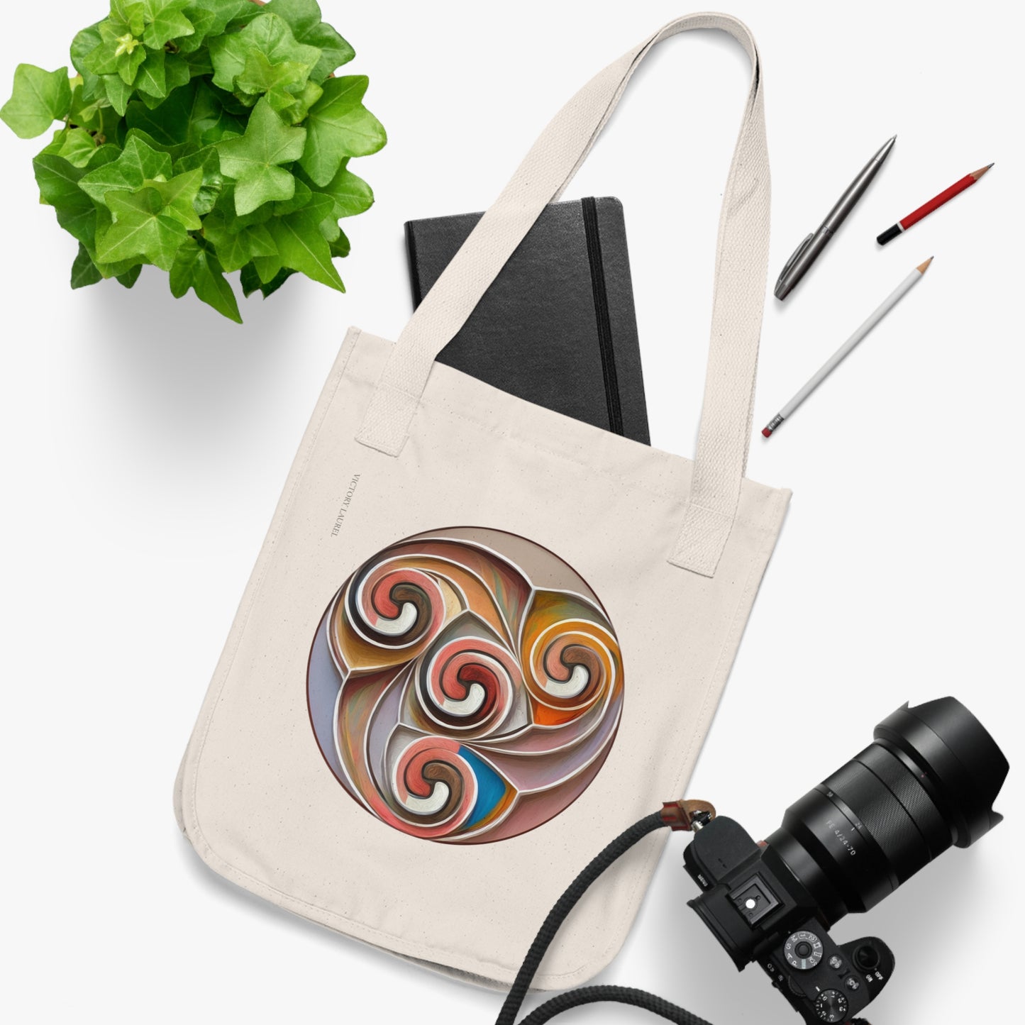 Organic Canvas Tote Bag-Celtic Spiral3