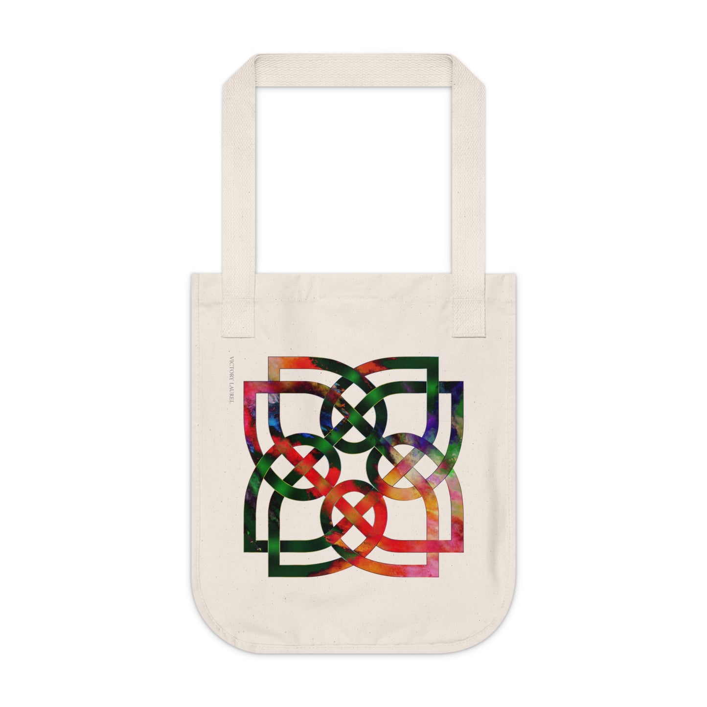 Organic Canvas Tote Bag Celtic Rose