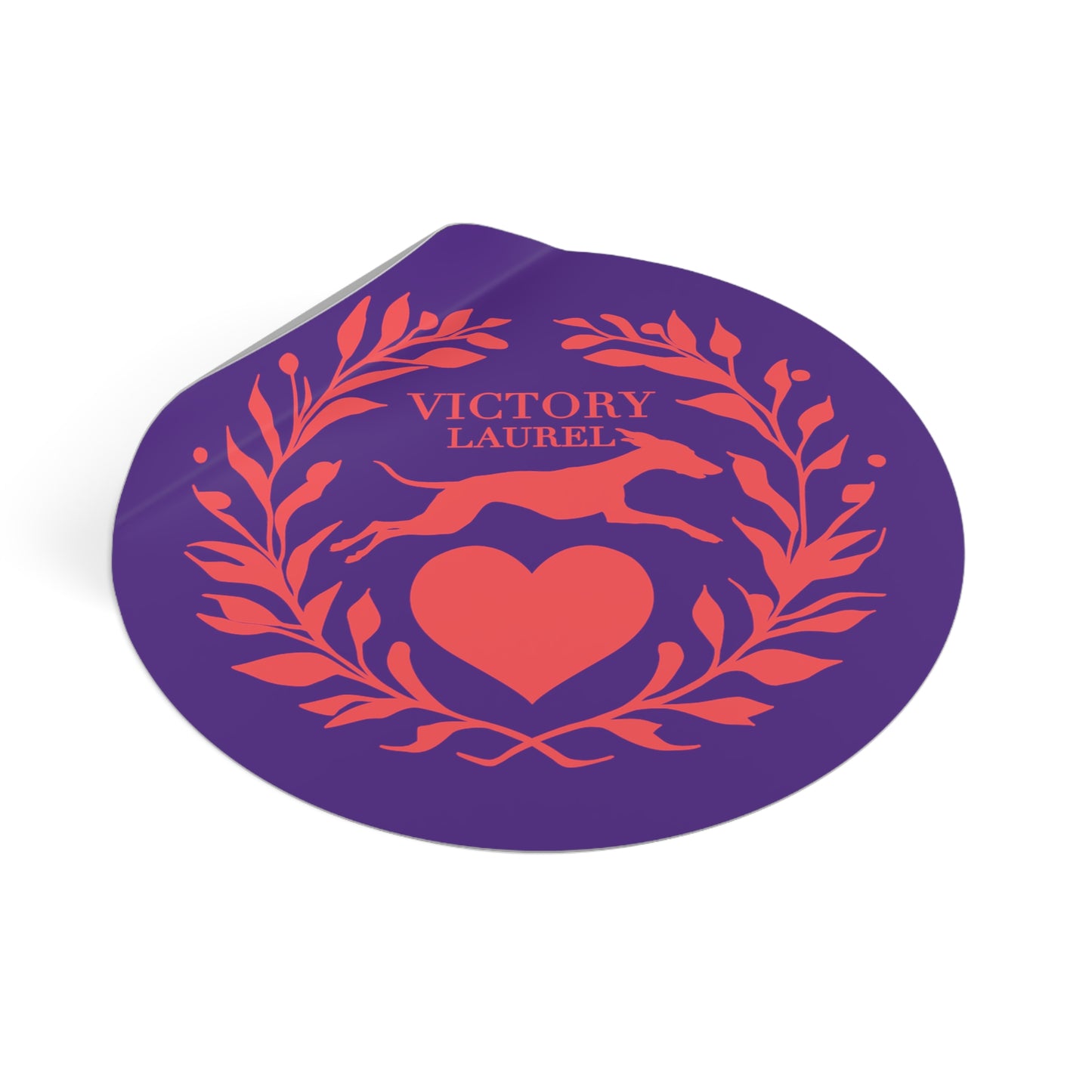 Round Vinyl Stickers Victory Love Salmon Color