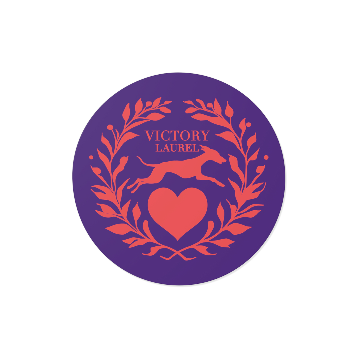 Round Vinyl Stickers Victory Love Salmon Color