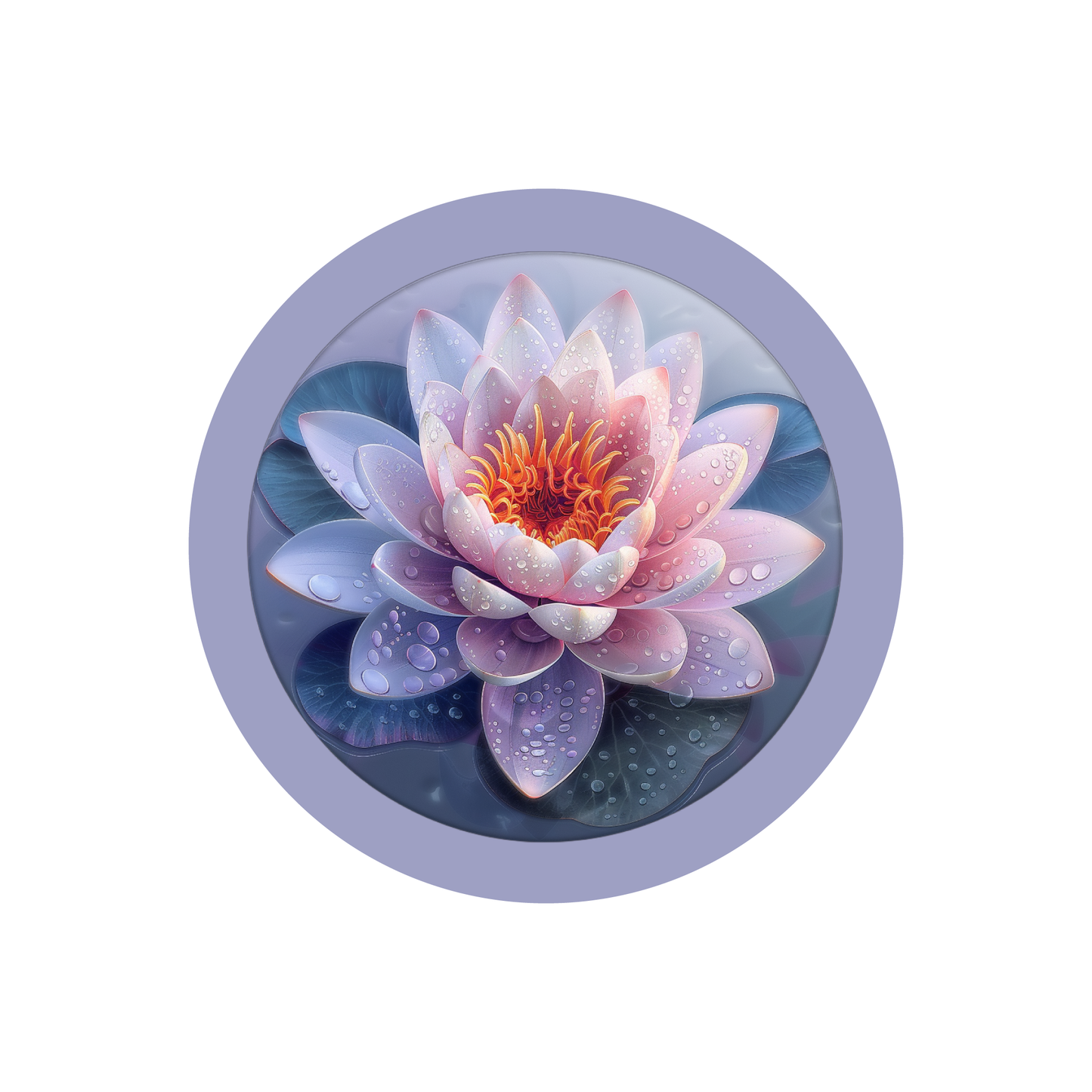 Lotus Round Vinyl Stickers